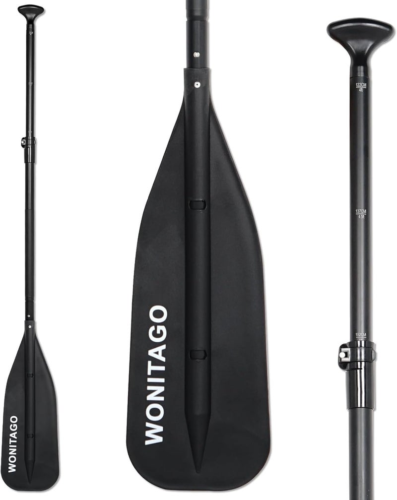 WONITAGO Canoe Paddle Aluminum Shaft with PP Blade, Floating Adjustable Paddle for Canoeing, Boating and Rafting, 122-152 cm/4-5 Ft - Image 1
